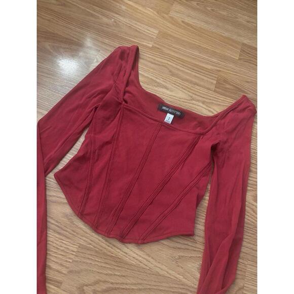 Urban Outfitters Corset Cropped Long Sleeve Top Size Small - Picture 3 of 9